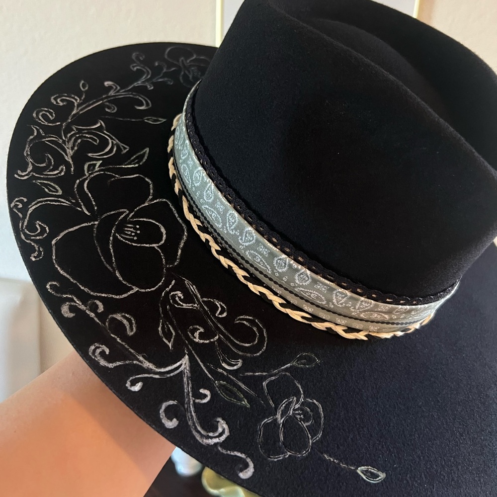 Custom Burned Black Lack of Color Hat - Picture 10 of 13